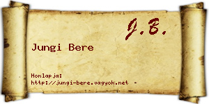 Jungi Bere névjegykártya